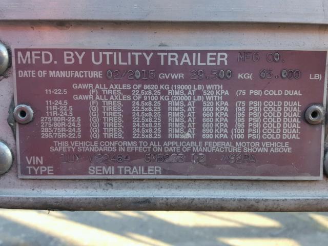 1UYVS2484GM523313 - 2016 UTILITY TRAILER WHITE photo 10
