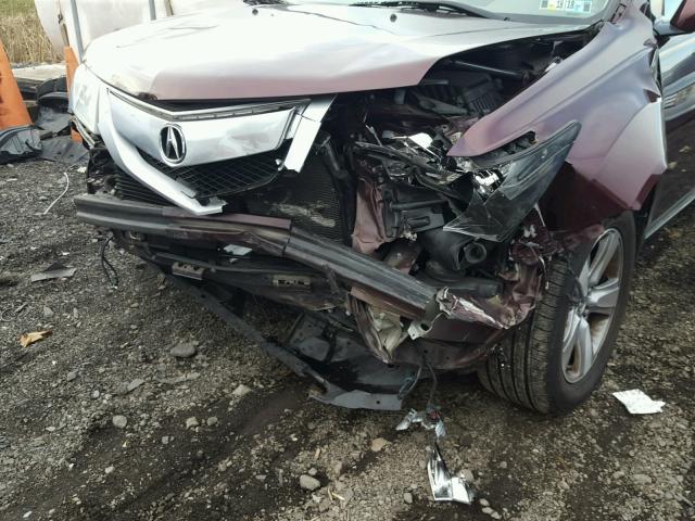 2HNYD2H21BH532861 - 2011 ACURA MDX BURGUNDY photo 9