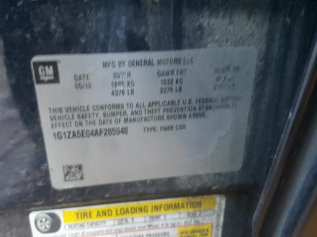 1G1ZA5E04AF285948 - 2010 CHEVROLET MALIBU LS 蓝色 照片 10