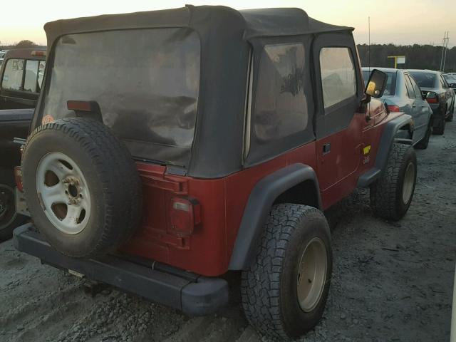 1J4FY29PXWP805528 - 1998 JEEP WRANGLER / RED photo 4