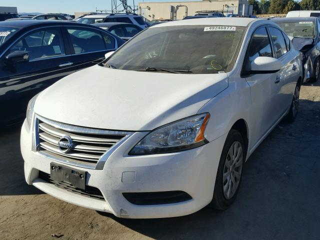 3N1AB7APXFY286900 - 2015 NISSAN SENTRA S WHITE photo 2