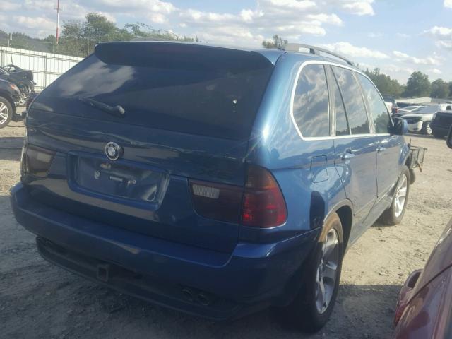5UXFB33522LH37300 - 2002 BMW X5 4.4I BLUE photo 4