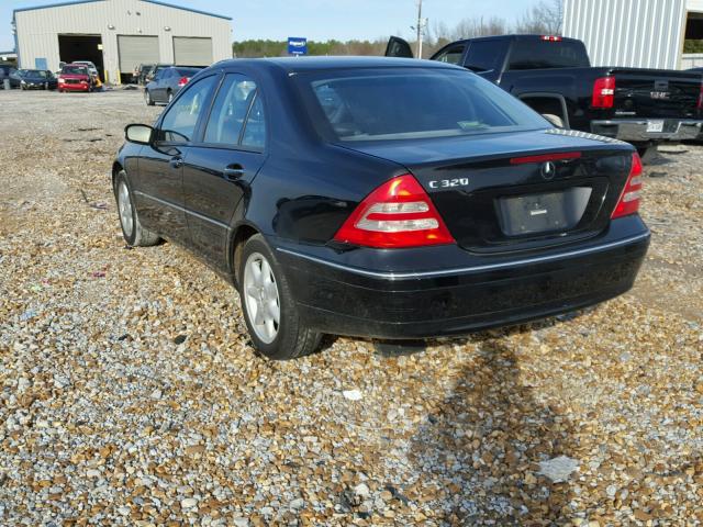 WDBRF64J33F439740 - 2003 MERCEDES-BENZ C 320 BLACK photo 3