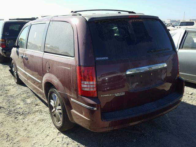 2A8HR64X08R800522 - 2008 CHRYSLER TOWN & COU BURGUNDY photo 3