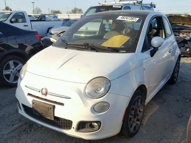 3C3CFFBR8CT125852 - 2012 FIAT 500 SPORT WHITE photo 2