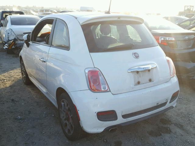 3C3CFFBR8CT125852 - 2012 FIAT 500 SPORT WHITE photo 3