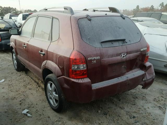 KM8JM12B85U084139 - 2005 HYUNDAI TUCSON GL BURGUNDY photo 3