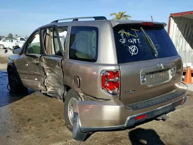 5FNYF28557B016252 - 2007 HONDA PILOT EXL GOLD photo 3