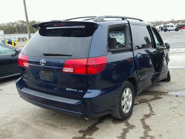 5TDZA23C74S112349 - 2004 TOYOTA SIENNA CE BLUE photo 4