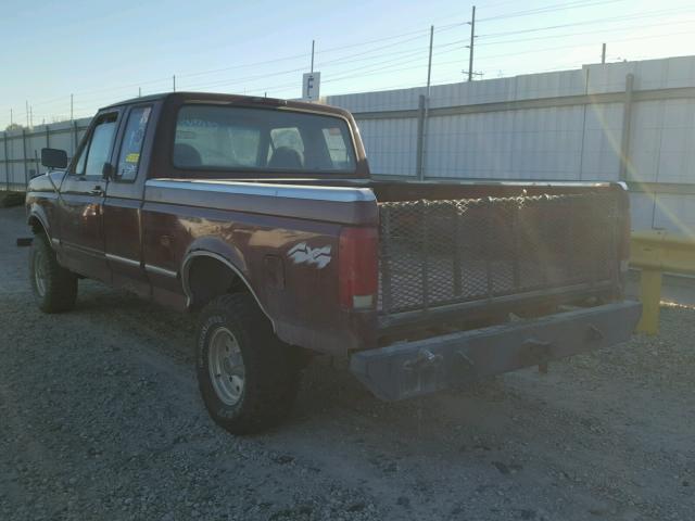 1FTEX14Y5TKA01340 - 1996 FORD F150 MAROON photo 3