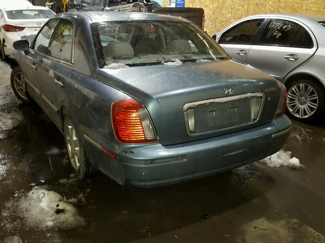 KMHFU45E74A280599 - 2004 HYUNDAI XG 350 TEAL photo 3