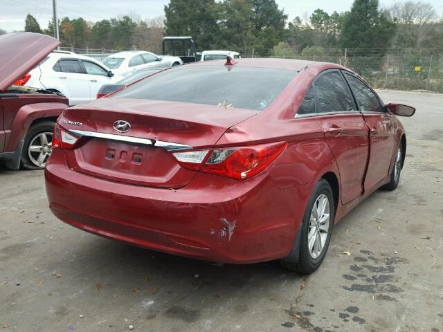 5NPEB4AC2BH065437 - 2011 HYUNDAI SONATA GLS RED photo 4