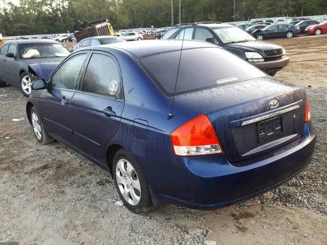 KNAFE221495599897 - 2009 KIA SPECTRA EX BLUE photo 3