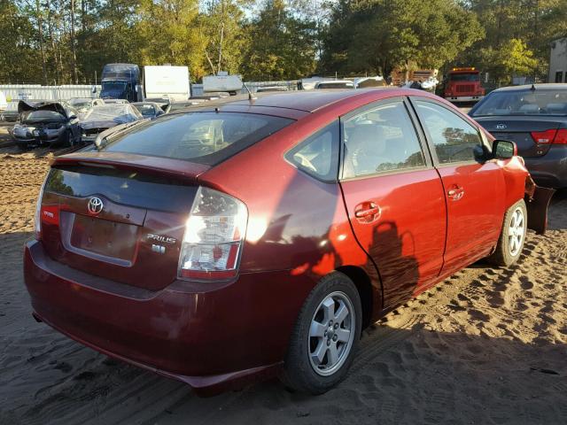 JTDKB20UX40054090 - 2004 TOYOTA PRIUS RED photo 4