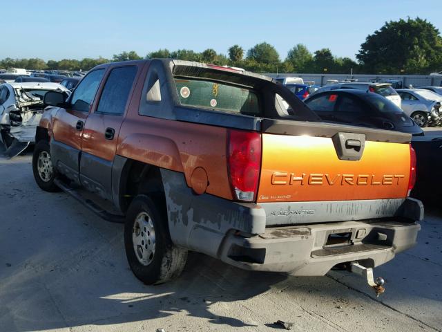 3GNEC12Z65G213821 - 2005 CHEVROLET AVALANCHE ORANGE photo 3