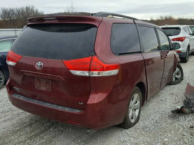 5TDKK3DC5CS247993 - 2012 TOYOTA SIENNA LE MAROON photo 4