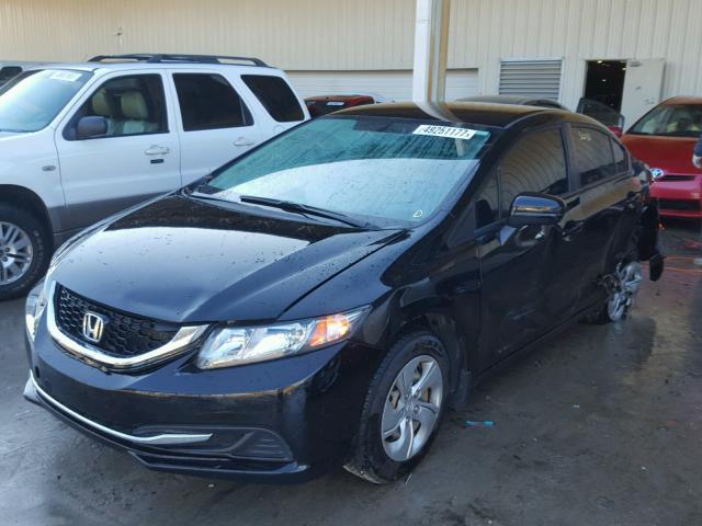 2HGFB2F54EH534156 - 2014 HONDA CIVIC LX BLACK photo 2