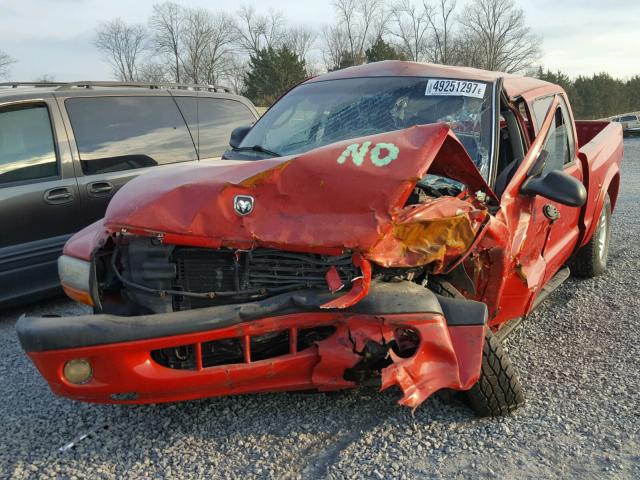 1B7GG2AN61S217560 - 2001 DODGE DAKOTA QUA RED photo 2