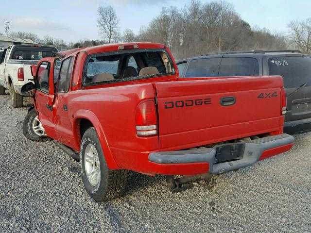 1B7GG2AN61S217560 - 2001 DODGE DAKOTA QUA RED photo 3