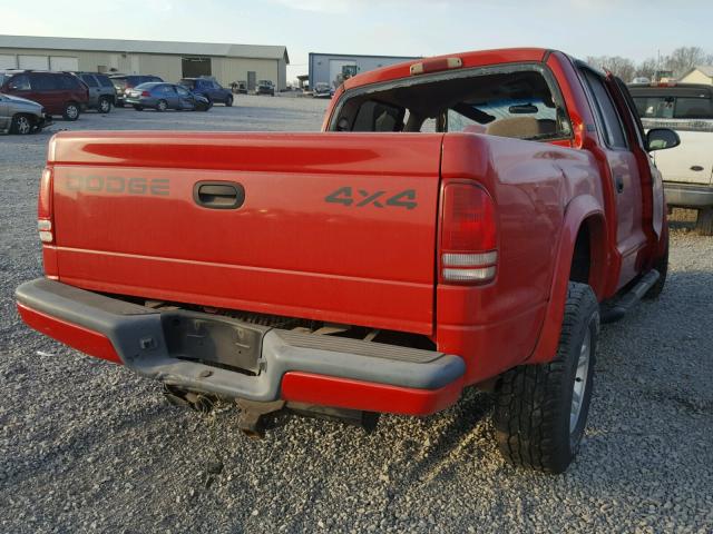 1B7GG2AN61S217560 - 2001 DODGE DAKOTA QUA RED photo 4