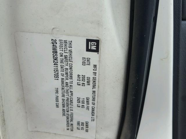 2G4WB52K241157051 - 2004 BUICK REGAL LS 奶油色 照片 10