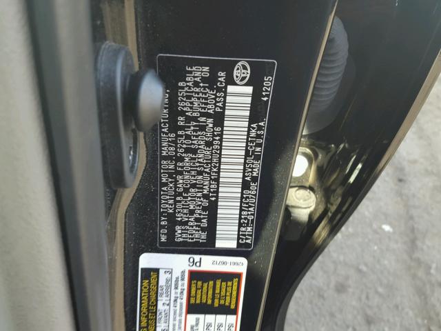 4T1BF1FK2HU299416 - 2017 TOYOTA CAMRY LE შავი ფოტო 10