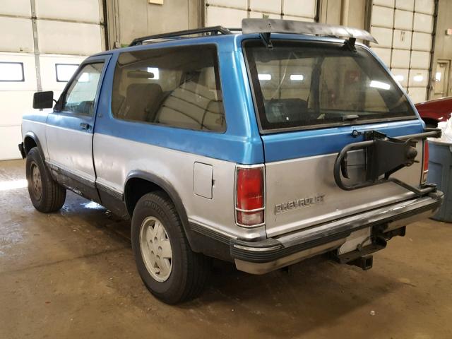 1GNCT18ZXM0116624 - 1991 CHEVROLET BLAZER S10 BLUE photo 3