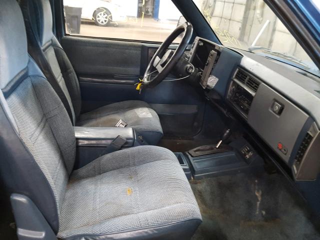 1GNCT18ZXM0116624 - 1991 CHEVROLET BLAZER S10 BLUE photo 5