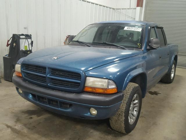 1B7HL38N22S658244 - 2002 DODGE DAKOTA QUA BLUE photo 2