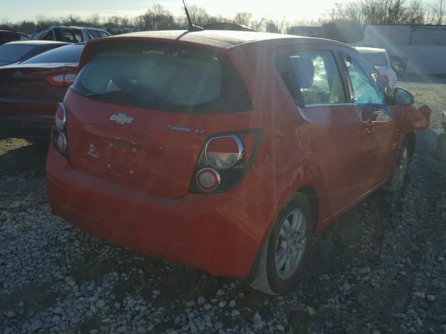 1G1JC6SHXC4115020 - 2012 CHEVROLET SONIC LT RED photo 4