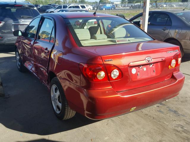 1NXBR32E46Z755240 - 2006 TOYOTA COROLLA CE BURGUNDY photo 3