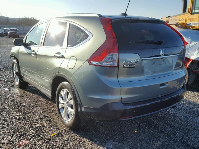 5J6RM3H74CL031215 - 2012 HONDA CR-V EXL BLUE photo 3