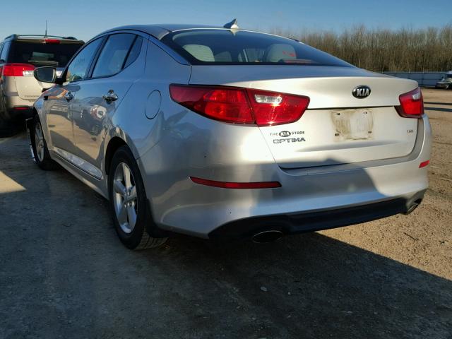 KNAGM4A79E5469066 - 2014 KIA OPTIMA LX SILVER photo 3