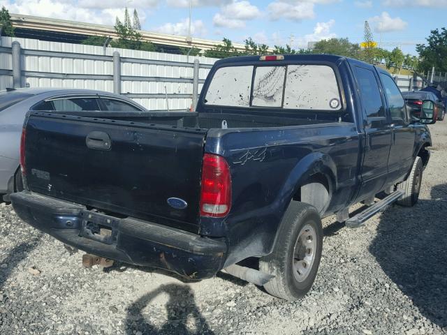 1FTNW21L24EA62372 - 2004 FORD F250 SUPER BLUE photo 4