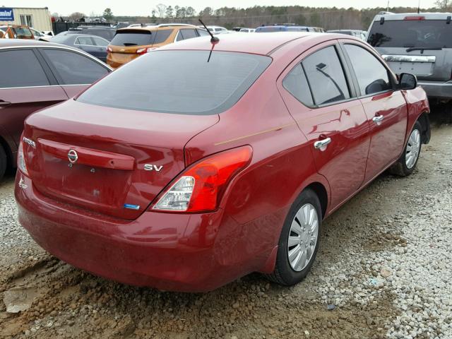 3N1CN7AP8CL867398 - 2012 NISSAN VERSA S RED photo 4