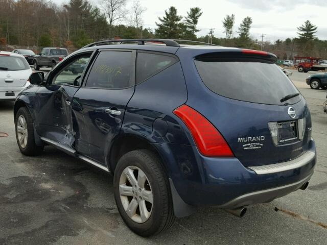 JN8AZ08W97W627021 - 2007 NISSAN MURANO SL BLUE photo 3