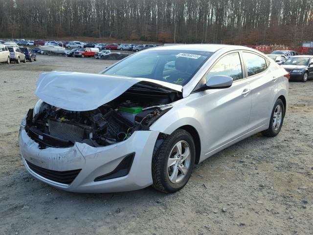 5NPDH4AEXEH493515 - 2014 HYUNDAI ELANTRA SE SILVER photo 2