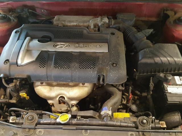 KMHDN56D64U127341 - 2004 HYUNDAI ELANTRA GL RED photo 7