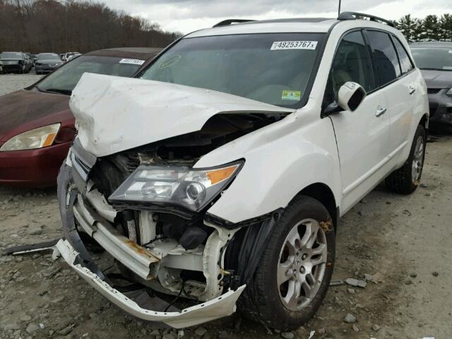 2HNYD28669H505488 - 2009 ACURA MDX TECHNO WHITE photo 2