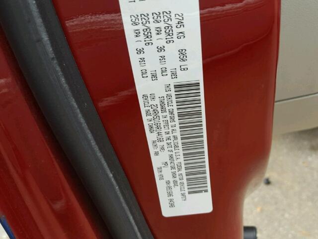 2D4RN5D16AR144168 - 2010 DODGE GRAND CARA RED photo 10