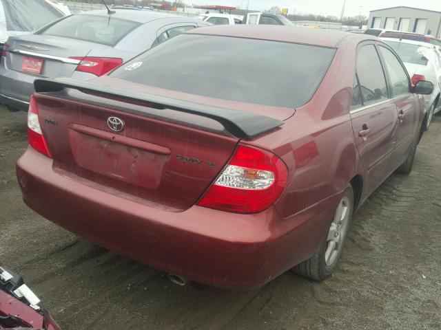 4T1BE32K12U065103 - 2002 TOYOTA CAMRY LE BURGUNDY photo 4