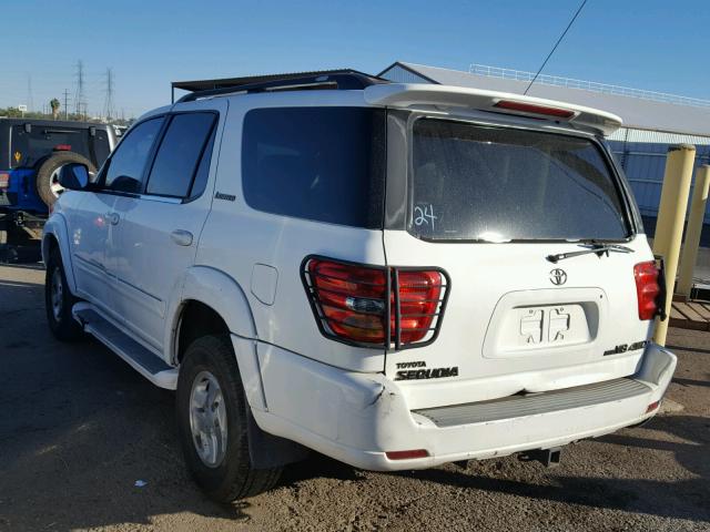 5TDBT48A72S092924 - 2002 TOYOTA SEQUOIA LI WHITE photo 3