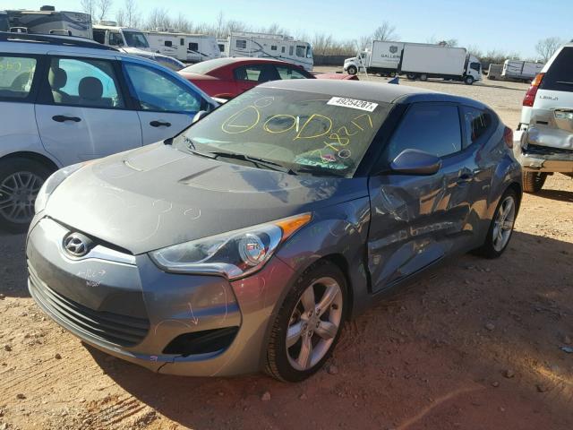 KMHTC6AD0EU218217 - 2014 HYUNDAI VELOSTER B GRAY photo 2