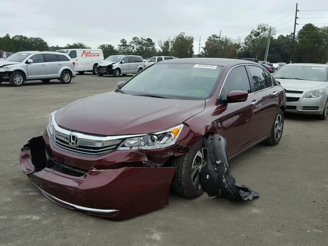 1HGCR2F37GA216126 - 2016 HONDA ACCORD LX BURGUNDY photo 2