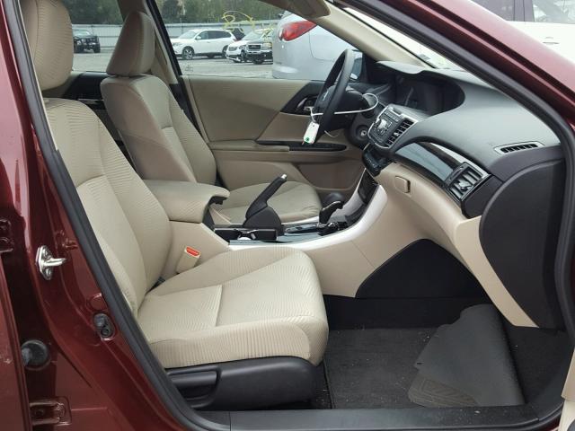 1HGCR2F37GA216126 - 2016 HONDA ACCORD LX BURGUNDY photo 5