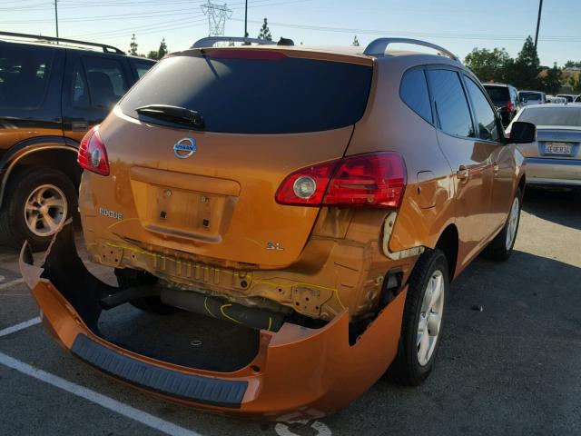 JN8AS58T48W000929 - 2008 NISSAN ROGUE S ORANGE photo 4