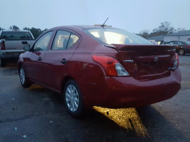 3N1CN7AP5EL836225 - 2014 NISSAN VERSA S RED photo 3