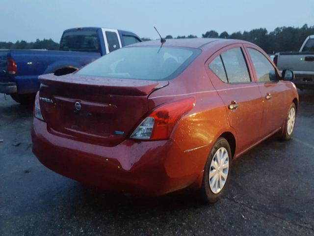 3N1CN7AP5EL836225 - 2014 NISSAN VERSA S RED photo 4