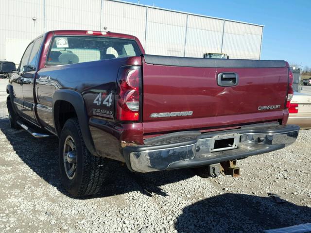 1GCHK29275E226902 - 2005 CHEVROLET SILVERADO BURGUNDY photo 3