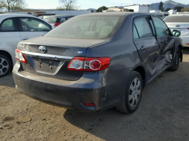 5YFBU4EE3DP204098 - 2013 TOYOTA COROLLA BA GRAY photo 4